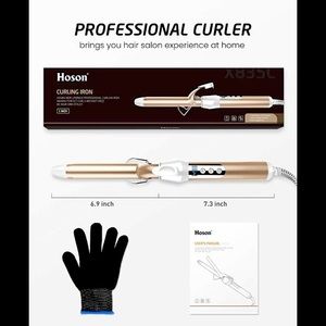 BNIB Hoson 1” curling iron. Never opened or used, barcode pictured.